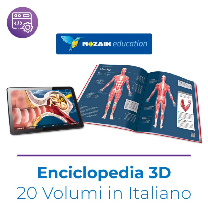 MOZAIK EDUCATION Enciclopedia 3D - 20 Volumi in Italiano  - Include sia Libri che Manuali...