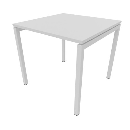 Tavolo Quadrato Nova U in Melaminico - Dimensioni 80 x 80 x 74 h - Colore Piano Bianco -...