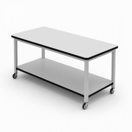 Tavolo per Laboratorio Multiuso ESD-SAFE con Ruote e Ripiano Inferiore - Dimensioni 180 x 80...