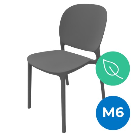 Sedia Hug Go Green con Scocca in Polipropilene - Altezza Seduta 44 cm (M6)  - Colore Grigio...