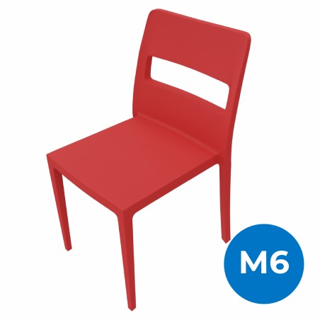 Sedia Sai in Tecnopolimero - Altezza Seduta 46 cm - Colore Scocca Rosso