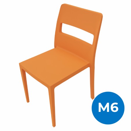 Sedia Sai in Tecnopolimero - Altezza Seduta 46 cm - Colore Scocca Arancione