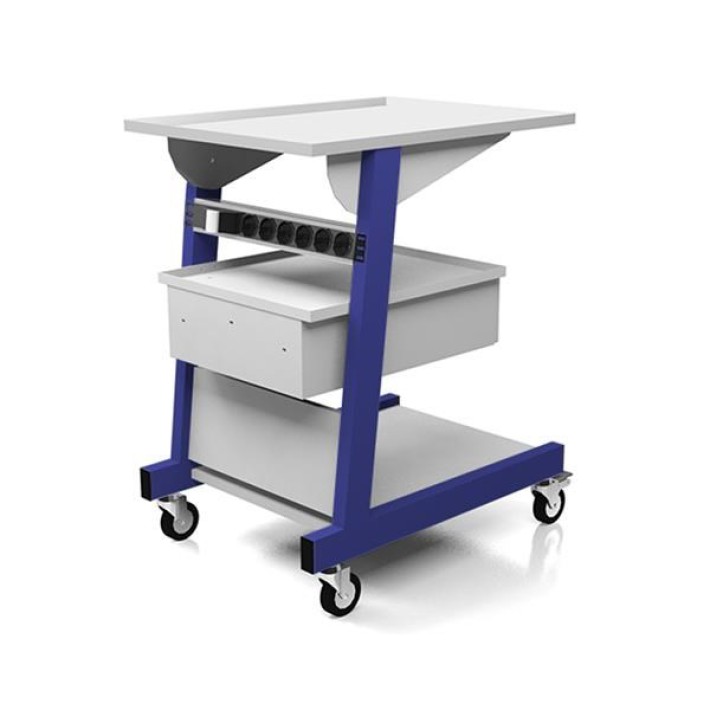 Carrello Porta Strumenti con 3 ripiani Cassetto Metallico e 4 Ruote -  Portata di Carico Superiore 120 kg