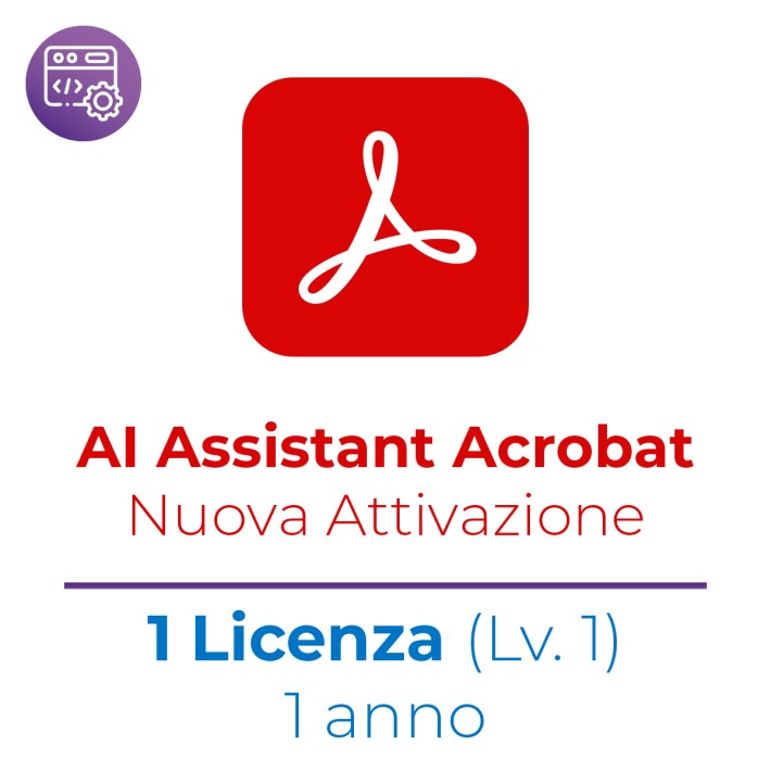AI Assistant Acrobat for teams - Nuova Attivazione - VIP EDU - 1 Utente - Livello 1 Prezzo Cad - 1 Anno
