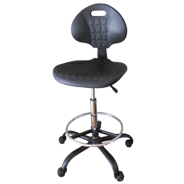 Sgabello ESD in Poliuretano per Laboratorio Elettronico su Ruote