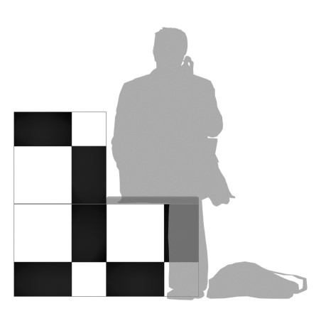 Libreria Modello Modulo Alto con Seduta - Colore Nero/Grigio