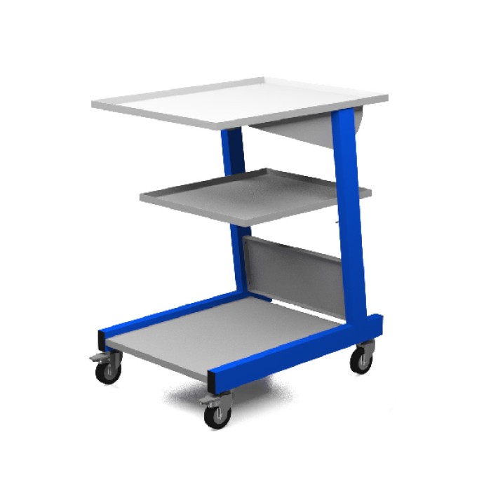 Carrello Porta Strumenti con 3 ripiani e 4 ruote - Portata di Carico Superiore 120 kg