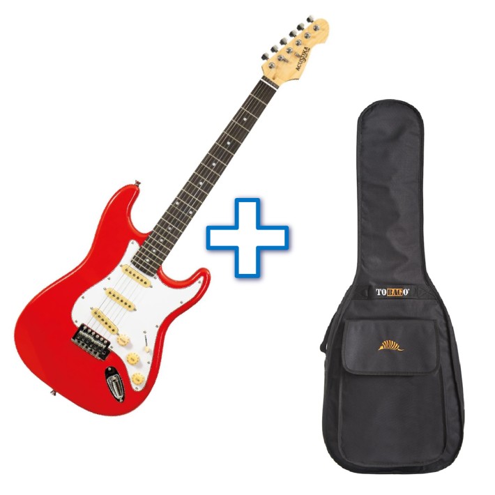 Eko Guitars - Chitarra Elettrica - ST-300 Fiesta Red - con Custodia