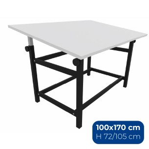 Tavolo Architetto QSA Telescopico con Piano in Melaminico - Dimensioni 100 x 170 m - Altezza...