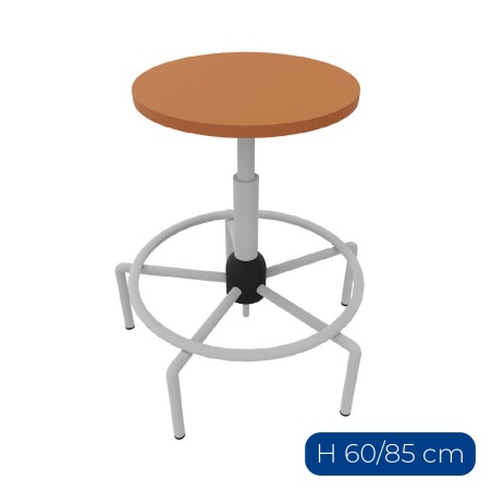 Sgabello Accademia con Seduta e Regolazione a GAS - Altezza Regolabile 60/85 cm