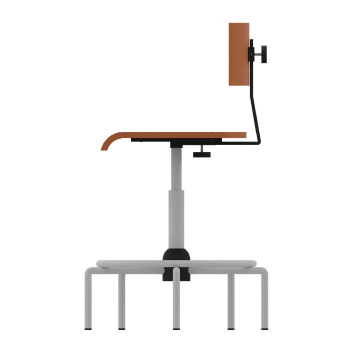 Sgabello Accademia con Seduta e Schienale in Faggio con Regolazione a GAS - Altezza Regolabile 60/85 cm