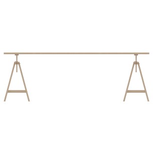 Tavolo su Cavalletti in Multistrato con Struttura Regolabile 2