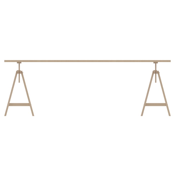 Tavolo su Cavalletti in Multistrato con Struttura Regolabile