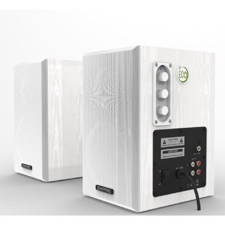 Coppia di casse preamplificate da 100W - ECO100PLUS - con funzione ECO - Colore Bianco