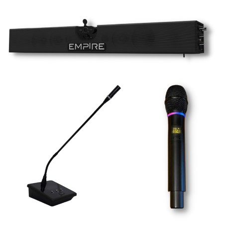 Sistema di Videoconferenza SBC2 140W - Soundbar, Webcam e Microfoni Wireless. Colore Nero