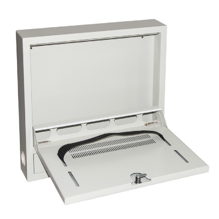 Armadio a Muro - per Laptop - con Chiusura a Chiave - Grigio