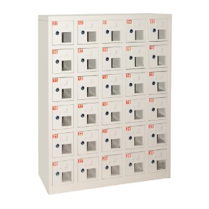 Box 30 Alloggiamenti - in Metallo - con Finestra - con Chiusura a Chiave - Arredo da Fissare...