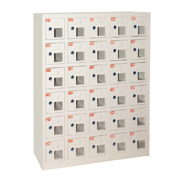 Box 30 Alloggiamenti - in Metallo - con Finestra - con Chiusura a Chiave - Arredo da Fissare...