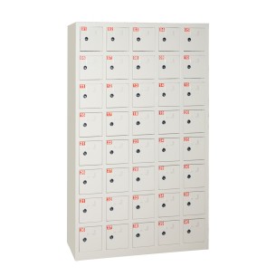 Box 40 Alloggiamenti - in Metallo - con Chiusura a Chiave - Arredo da Fissare a Muro