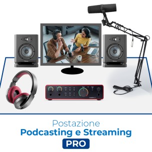Postazione Podcasting e Streaming Pro - Include Scheda Audio, Cassa da Studi, Cuffia,...