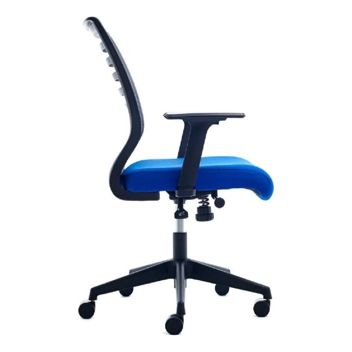 Sedia da Ufficio Modello RD907 su Ruote - Colore Struttura Nero - Colore Seduta Blu