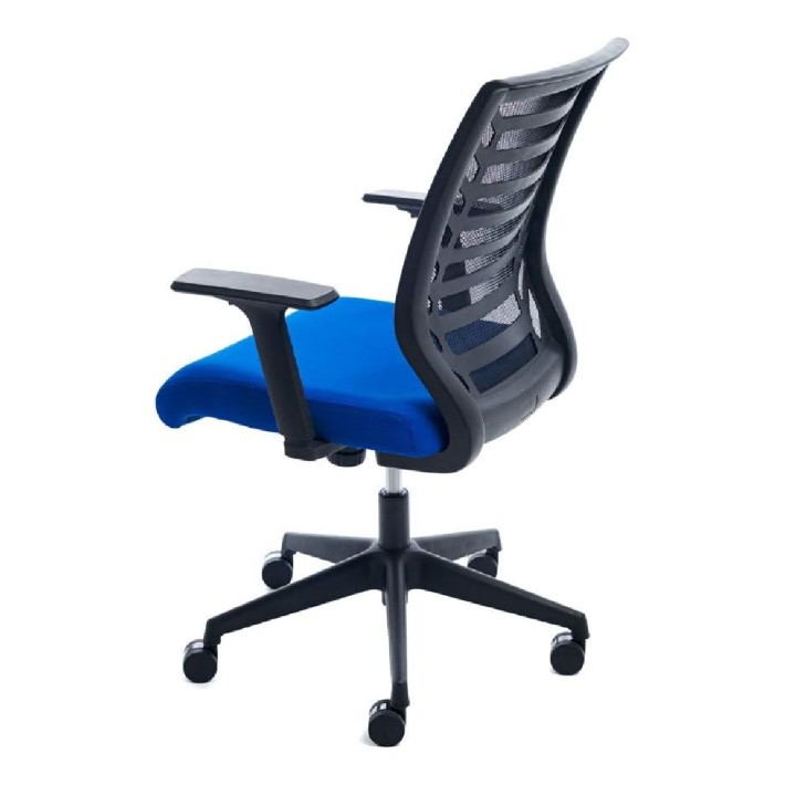 Sedia da Ufficio Modello RD907 su Ruote - Colore Struttura Nero - Colore Seduta Blu
