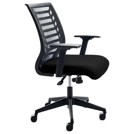 Sedia Operativa da Ufficio Modello RD907 su Ruote - Colore Struttura Nero - Colore Seduta Nero