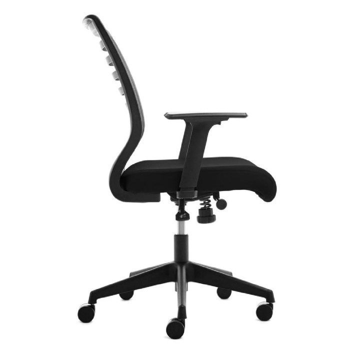 Sedia Operativa da Ufficio Modello RD907 su Ruote - Colore Struttura Nero - Colore Seduta Nero