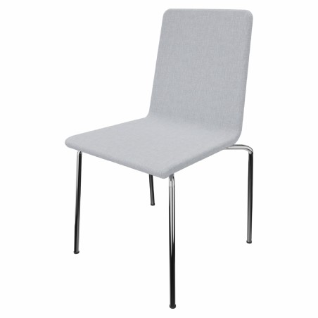 Sedia Modello Moon con 4 Gambe Senza Braccioli in Tessuto Ecopelle - Altezza Seduta 47,5 cm