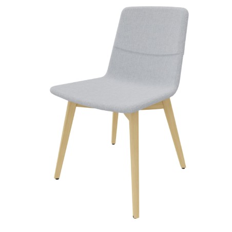 Sedia Modello Twist&Sit con 4 Gambe Senza Braccioli in Tessuto Ecopelle - Altezza Seduta 47 cm