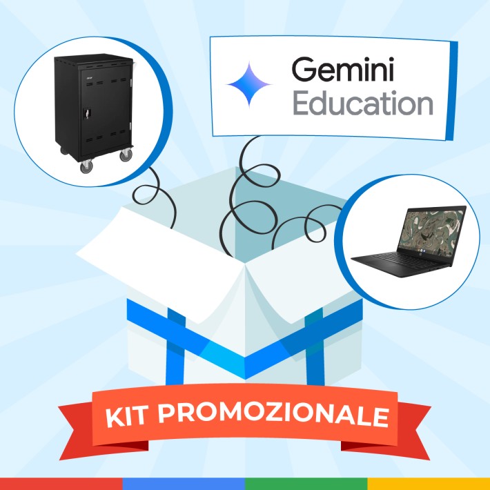 Bundle Chromebook HP 14 G7, Carrello di Ricarica, Gemini Education, Formazione