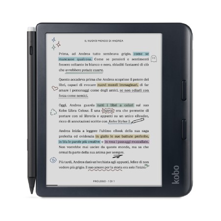 e-Book Reader 7" Kobo Libra Colour & Stylus 2 - Black