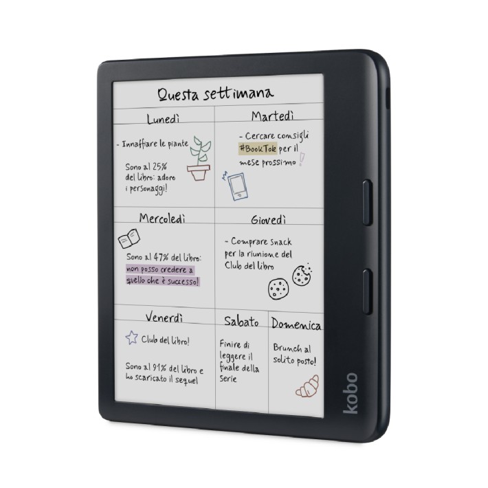 e-Book Reader 7" Kobo Libra Colour & Stylus 2 - Black