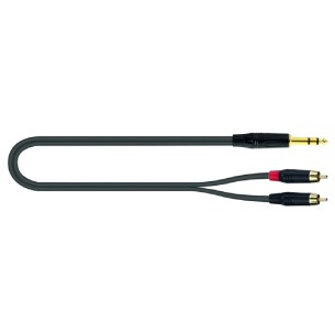 Cavo Adattatore Quik Lok JUST/JS2RCA 1 - Jack Stereo / 2 x RCA - 1 mt - Nero