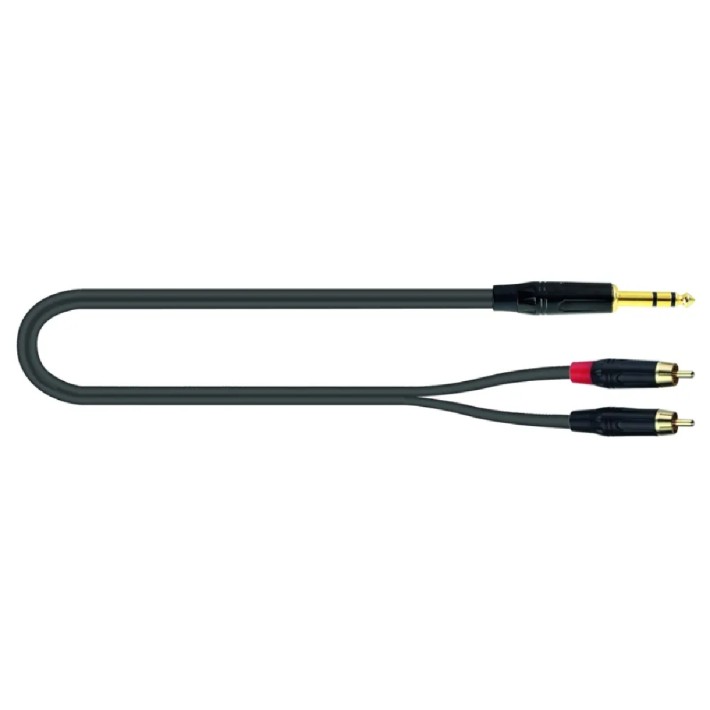 Cavo Adattatore Quik Lok JUST/JS2RCA 1 - Jack Stereo / 2 x RCA - 1 mt - Nero