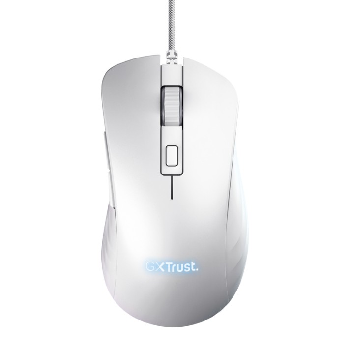 Mouse Wired Gaming - Trust GXT 924W Ybar+ - con Illuminazione LED RGB Integrale - Bianco