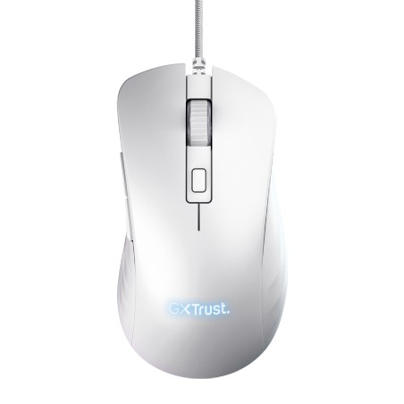 Mouse Wired Gaming - Trust GXT 924W Ybar+ - con Illuminazione LED RGB Integrale - Bianco