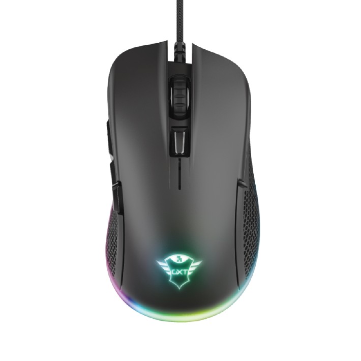 Mouse Wired Gaming Eco - Trust GXT 922 Ybar - con Illuminazione LED RGB Integrale - Nero