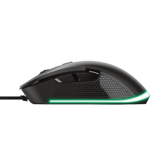Mouse Wired Gaming Eco - Trust GXT 922 Ybar - con Illuminazione LED RGB Integrale - Nero