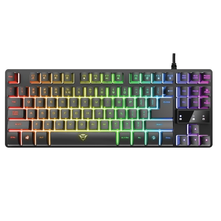 Tastiera Wired Gaming - Trust GXT 833 Thado TKL - Illuminata in Metallo - Nero