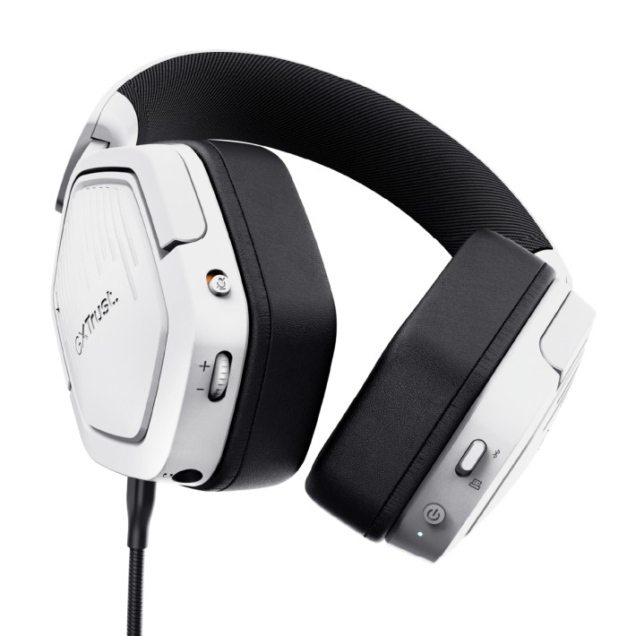Cuffie Over-Ear Gaming - Trust GXT 493W Carus - Wireless Bluetooth Multipiattaforma - con Microfono - Bianco