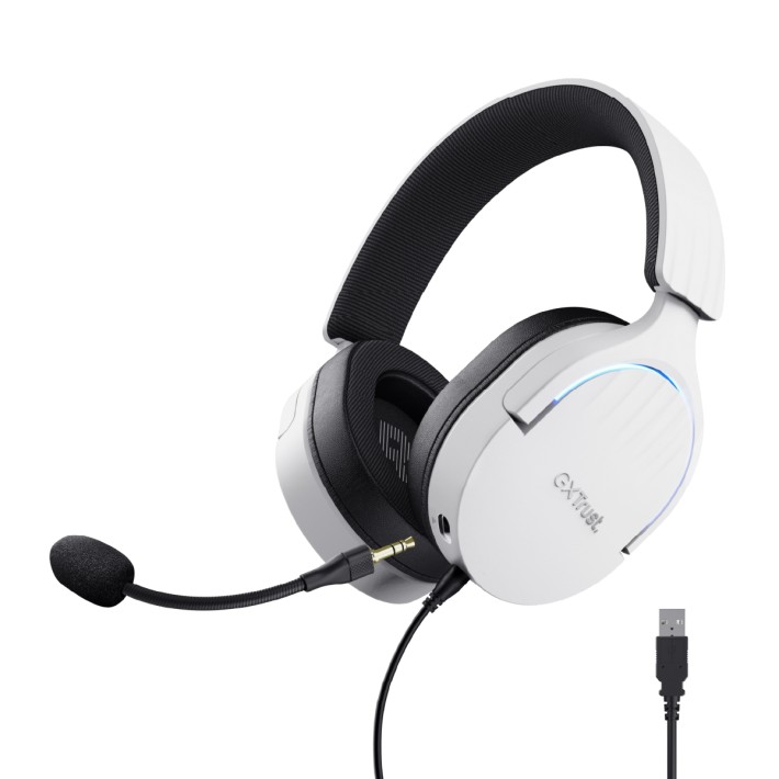 Cuffie Over-Ear Gaming - Trust GXT 490 Fayzo 7.1 - Wired Usb - con Microfono - Bianco