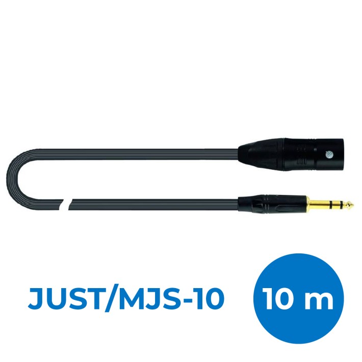 Cavo Microfonico - Quik Lok Just MJS 10 - XLR Maschio/ Jack Stereo - 10 m - Nero