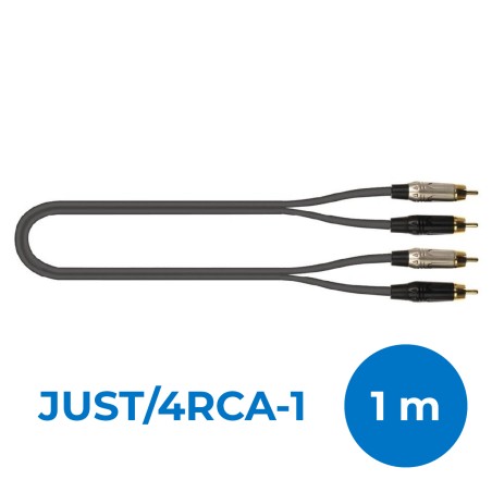 Cavo Adattatore Audio - Quik Lok Just 4RCA 1 - 2 x RCA Maschio/ 2 x RCA Maschio - 1 m - Nero