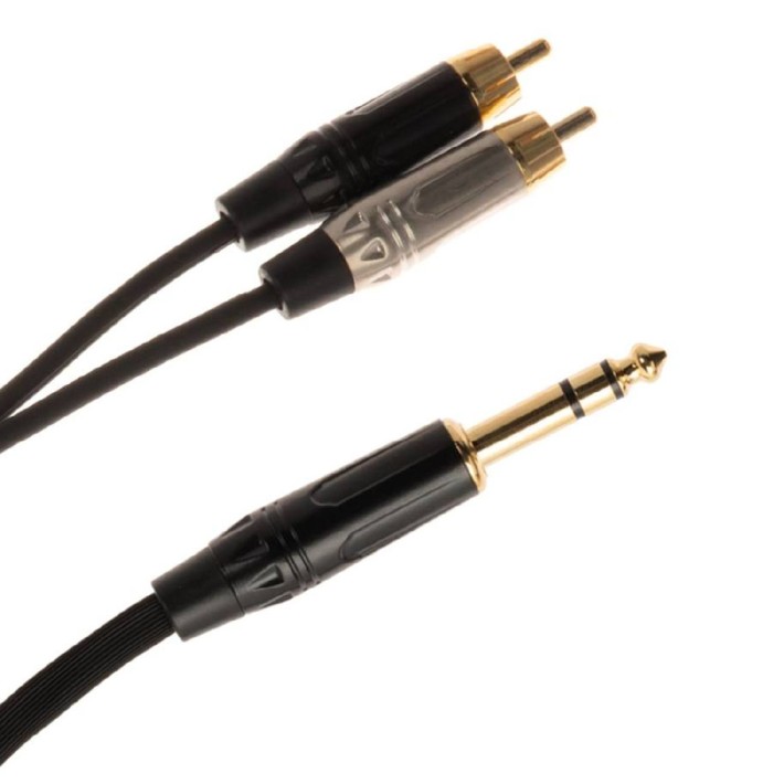 Cavo Adattatore Audio - Quik Lok Just JS2RCA 2 - Jack Stereo / 2 x RCA Maschio - 2 m - Nero