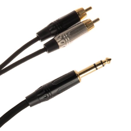 Cavo Adattatore Audio - Quik Lok Just JS2RCA 2 - Jack Stereo / 2 x RCA Maschio - 2 m - Nero