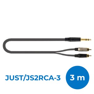Cavo Adattatore Audio - Quik Lok Just JS2RCA 3 - Jack Stereo / 2 x RCA Maschio - 3 m - Nero