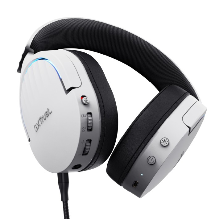 Cuffie Over-Ear Gaming - Trust GXT 491W Fayzo - Wireless Bluetooth - con Microfono - Bianco