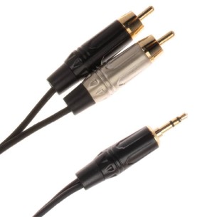 Cavo Adattatore Audio - Quik Lok Just J352RCA 2 - Mini Jack Stereo/ 2 x RCA Maschio - 2 m - Nero 2