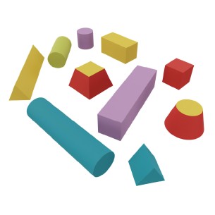 Set 22 Forme Solide Psicomotricità - Colori Assortiti